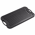 Cast Iron Preseasoned Griddle pan with stripe line on bottom